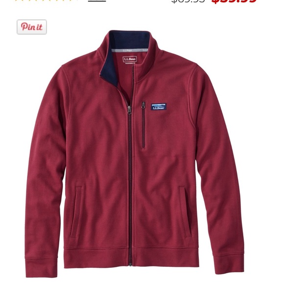 L.L. Bean Other - L.L. Bean Men's Comfort Stretch Piqué Shirt, Full-Zip, size L, red wine